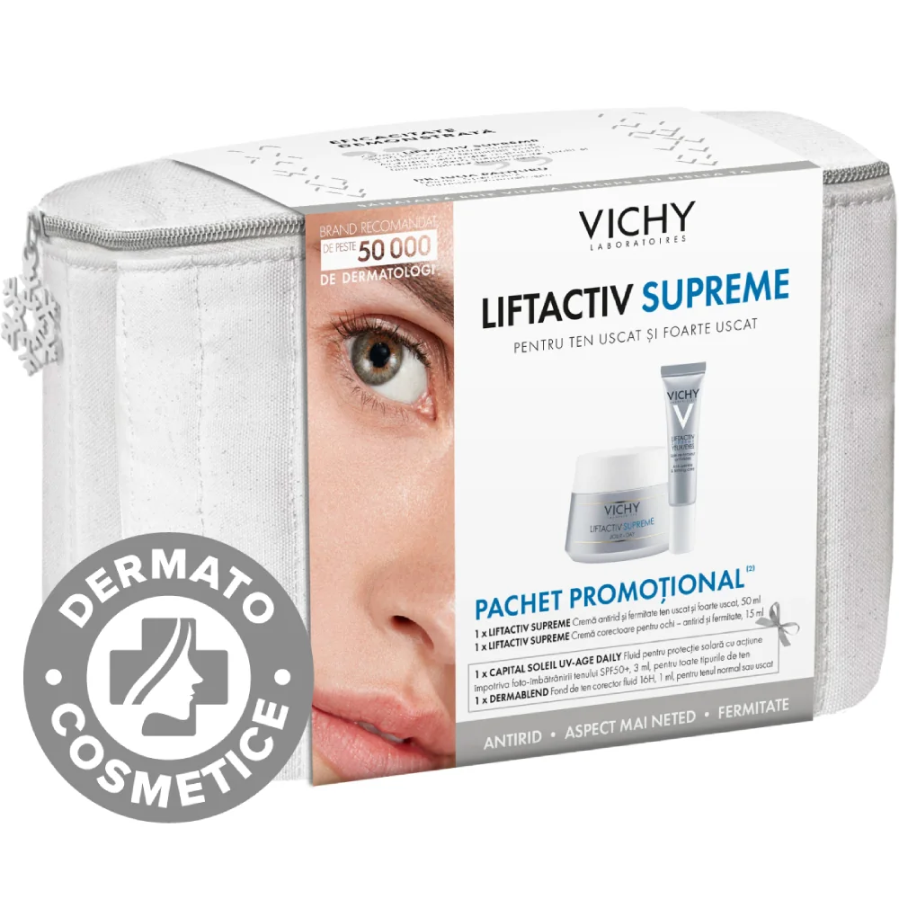 Pachet Liftactiv Supreme pentru ten sensiblil, 50ml + 15ml, Vichy