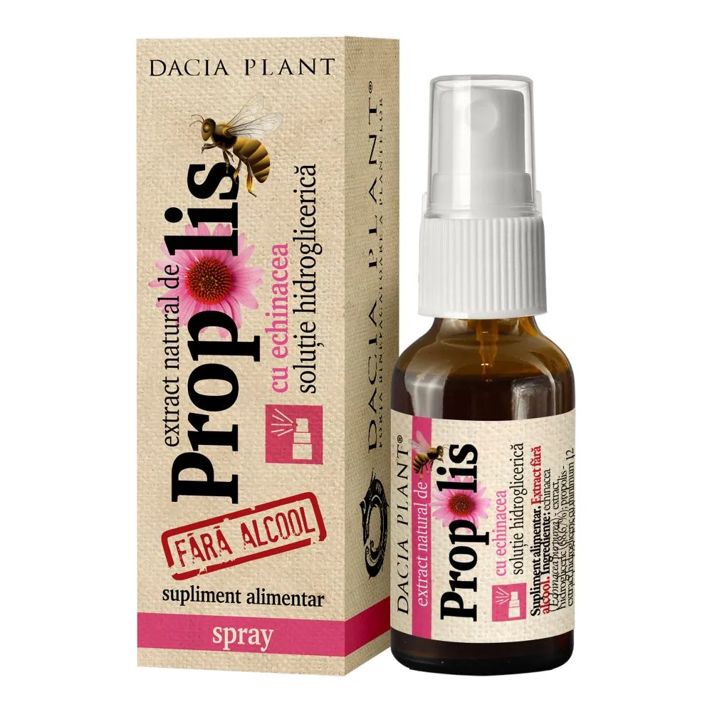Spray extract de propolis cu echinacea, 20 ml, Dacia Plant