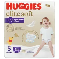 Scutece chilotel Elite Soft Pants Marimea 5 pentru 12 - 17kg, 34 bucati, Huggies