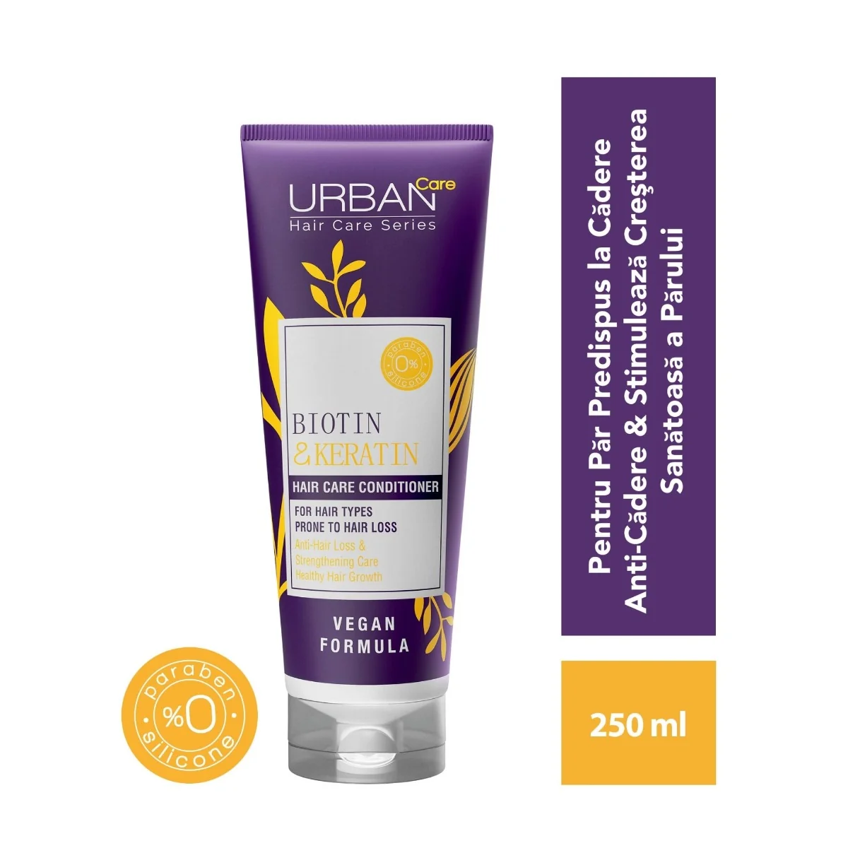 Balsam de par fara sulfati cu Biotina si Keratina, 250ml, Urban Care