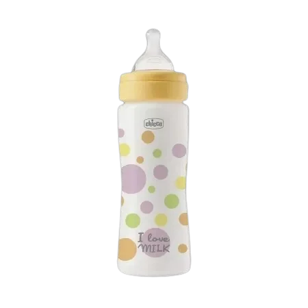 Biberon cu tetina din silicon si flux rapid Perfect Easy Fetite 4 luni+, 330ml, Chicco