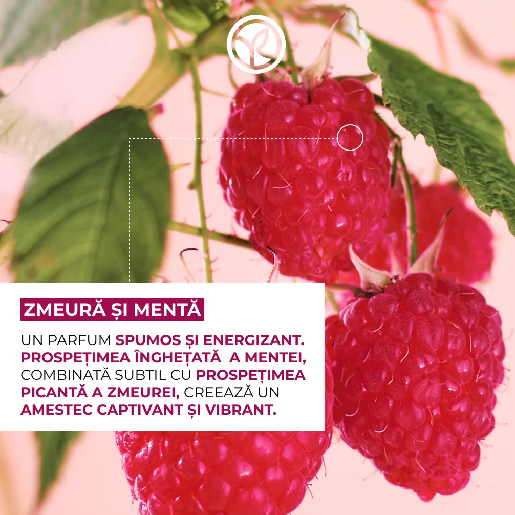 Rezerva gel de dus cu zmeura si menta piperata, 600ml, Yves Rocher 