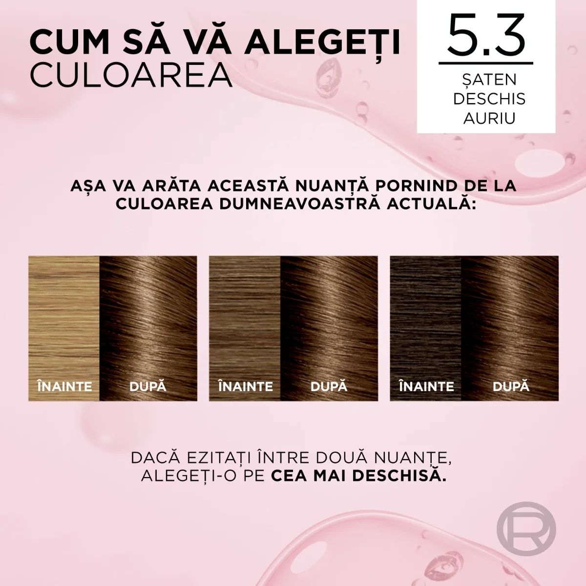 Vopsea de par permanenta Excellence Creme 5.3 Saten Deschis Auriu, 192ml, L'Oreal Paris