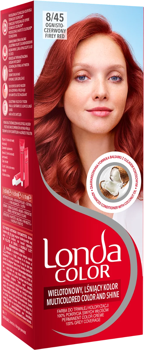 Vopsea de par permanenta 8/45 Firey Red, 110ml, Londa