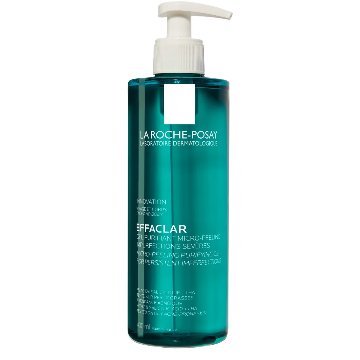 Gel de curatare micro-exfoliant fata si corp ten gras cu tendinta acneica Effaclar, 400ml, La Roche-Posay