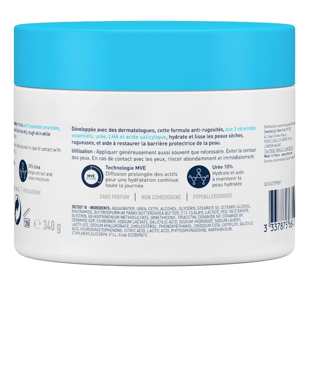 Crema hidratanta si exfolianta pentru corp piele uscata si aspra cu rugozitati, 340g, CeraVe
