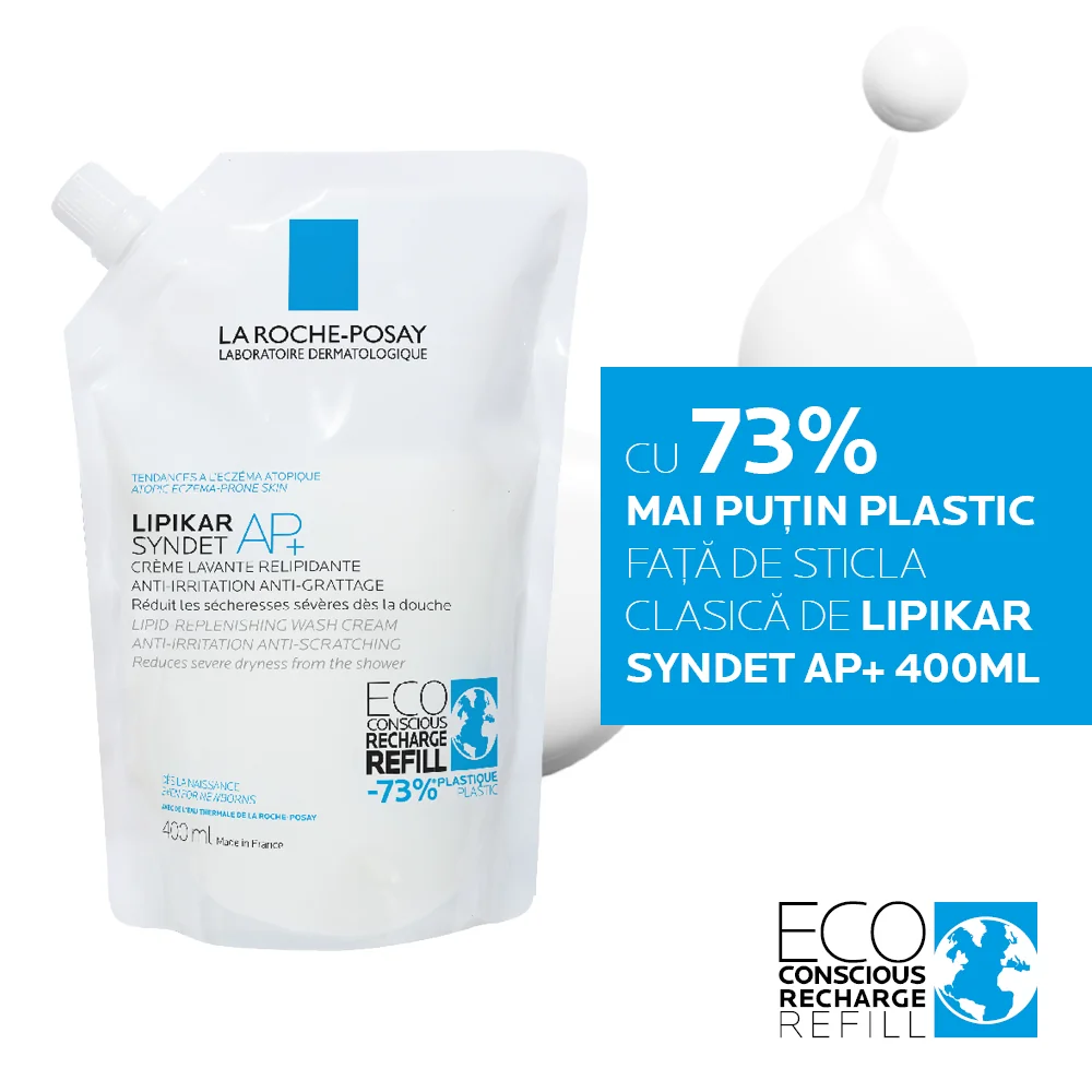 Rezerva gel de curatare pentru piele sensibila Lipikar Syndet, 400ml, La Roche-Posay