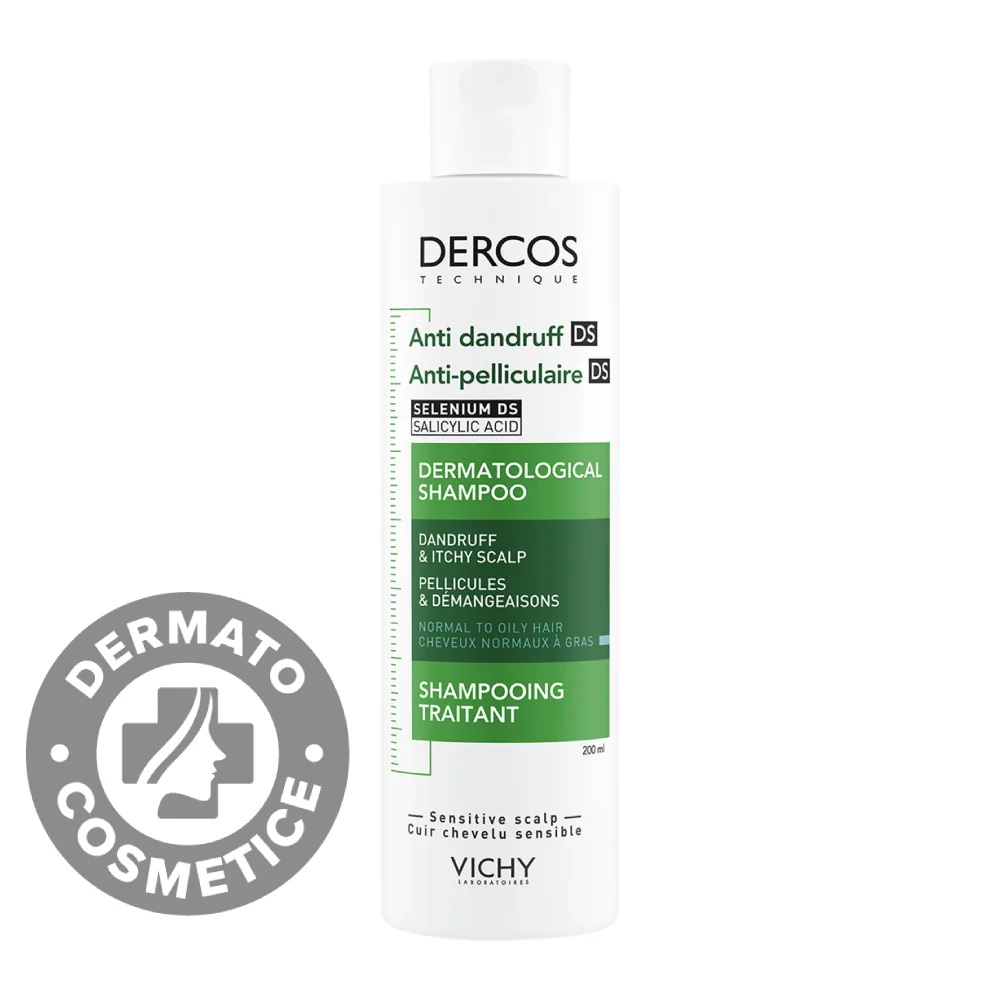 Sampon anti-matreata pentru par normal-gras Dercos, 200ml, Vichy 