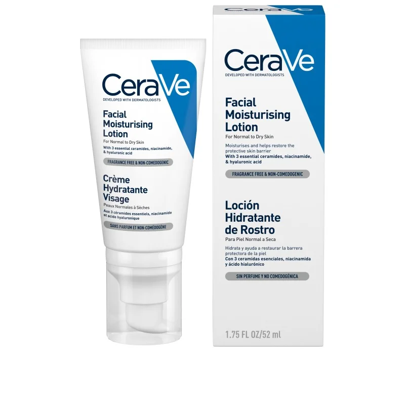 Crema hidratanta de fata pentru ten normal-uscat, 52ml, CeraVe