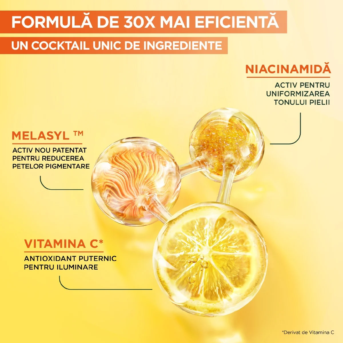 Pachet Serum de zi cu Vitamina C 30ml + Serum de noapte cu Vitamina C 30ml, Garnier