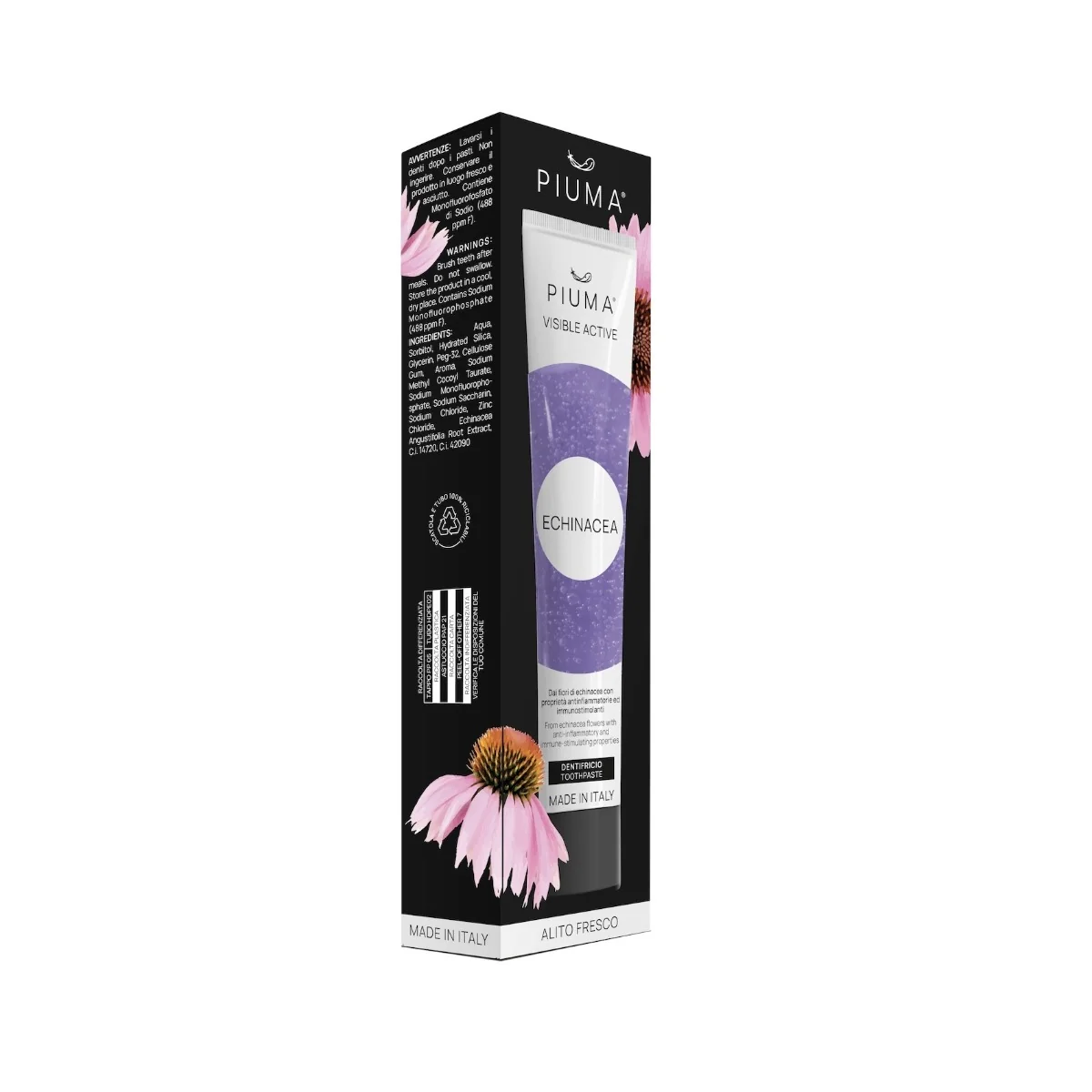 Pasta de dinti Visible Active Echinacea, 75ml, Piuma 