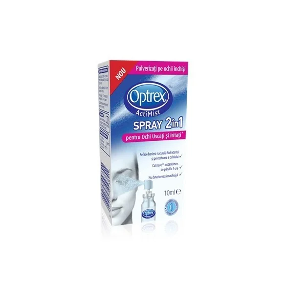 Spray 2in1 pentru ochi uscati si iritati Optrex Actimist, 10ml, Reckitt Benckiser