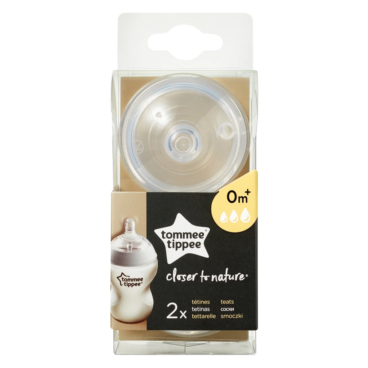 Tetina cu flux variabil 0 luni+ Closer to Nature, 2 bucati, Tommee Tippee