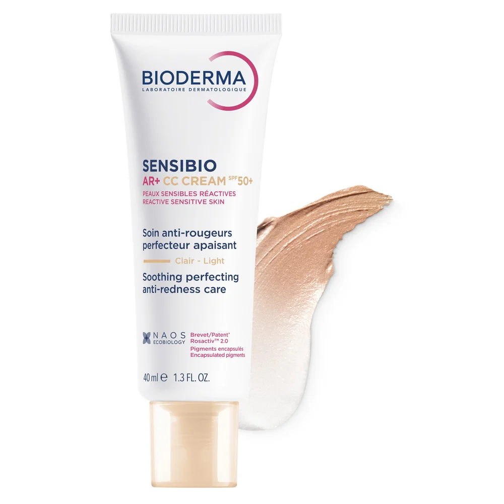 Crema corectoare cu protectie solara pentru piele reactiva cu roseata Sensibio AR+ CC Cream SPF 50+, 40ml, Bioderma