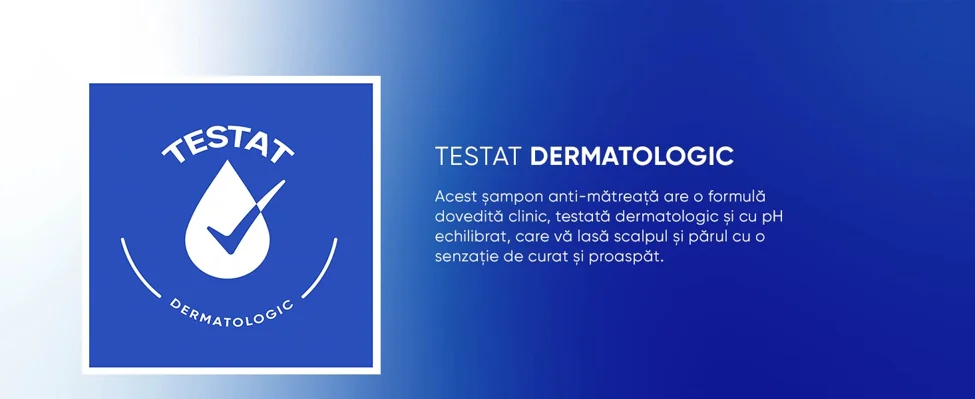 Sampon Head & Shoulders testat dermatologic, cu formula anti-matreata si pH echilibrat pentru un scalp curat si proaspat.