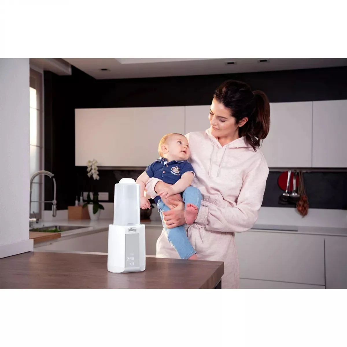 Incalzitor digital electric si sterilizator cu aburi 2 in 1 0luni+, 1 bucata, Chicco