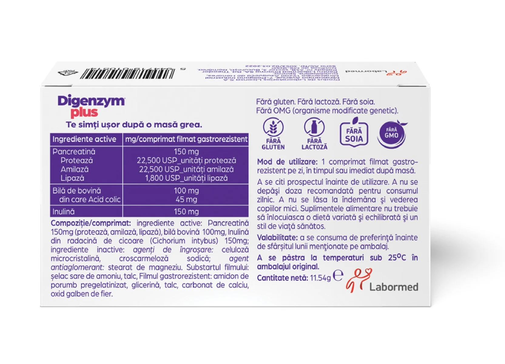 Digenzym Plus, 20 comprimate, Labormed