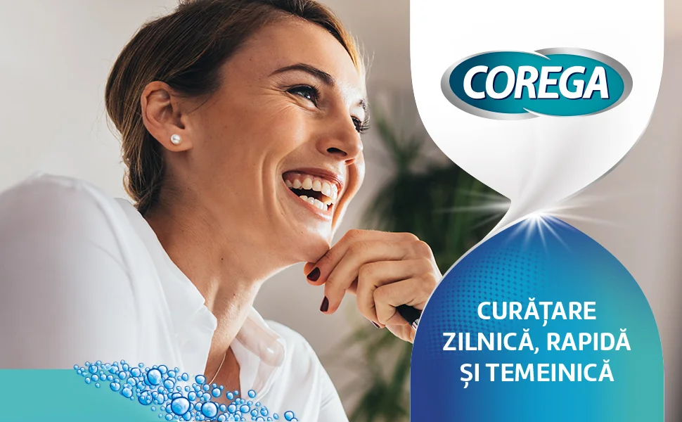 femeie care zambeste alaturi de textul Curatare zilnica, rapida si temeinica femeie care zambeste alaturi de textul Curatare zilnica, rapida si temeinica
