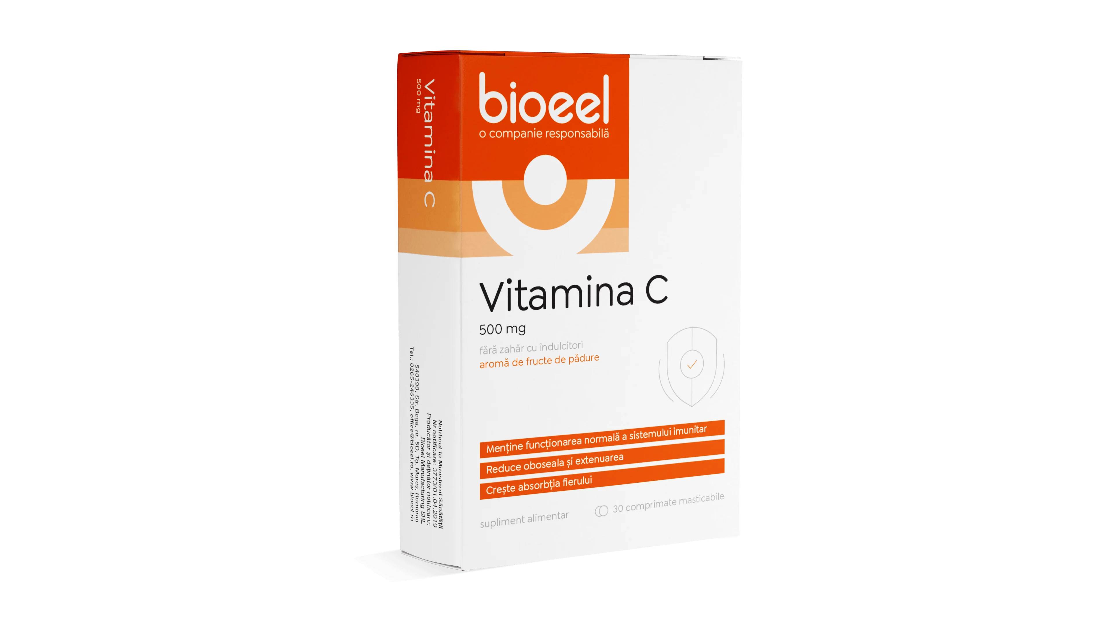 Vitamina C 500mg, 30 comprimate masticabile, Bioeel