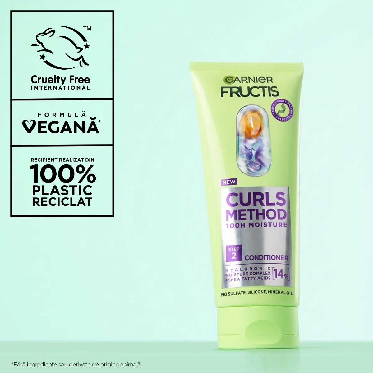 Balsam pentru par cret cu unt de shea si acid hialuronic Fructis Curls Method, 200ml, Garnier