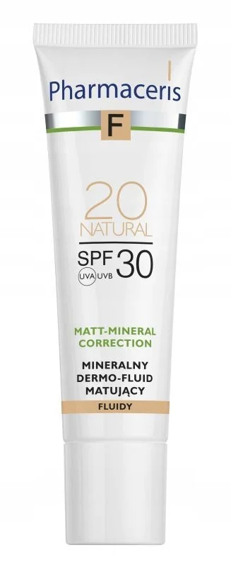 Fond de ten fluid matifiant mineral SPF30 20 Natural F, 30ml, Pharmaceris