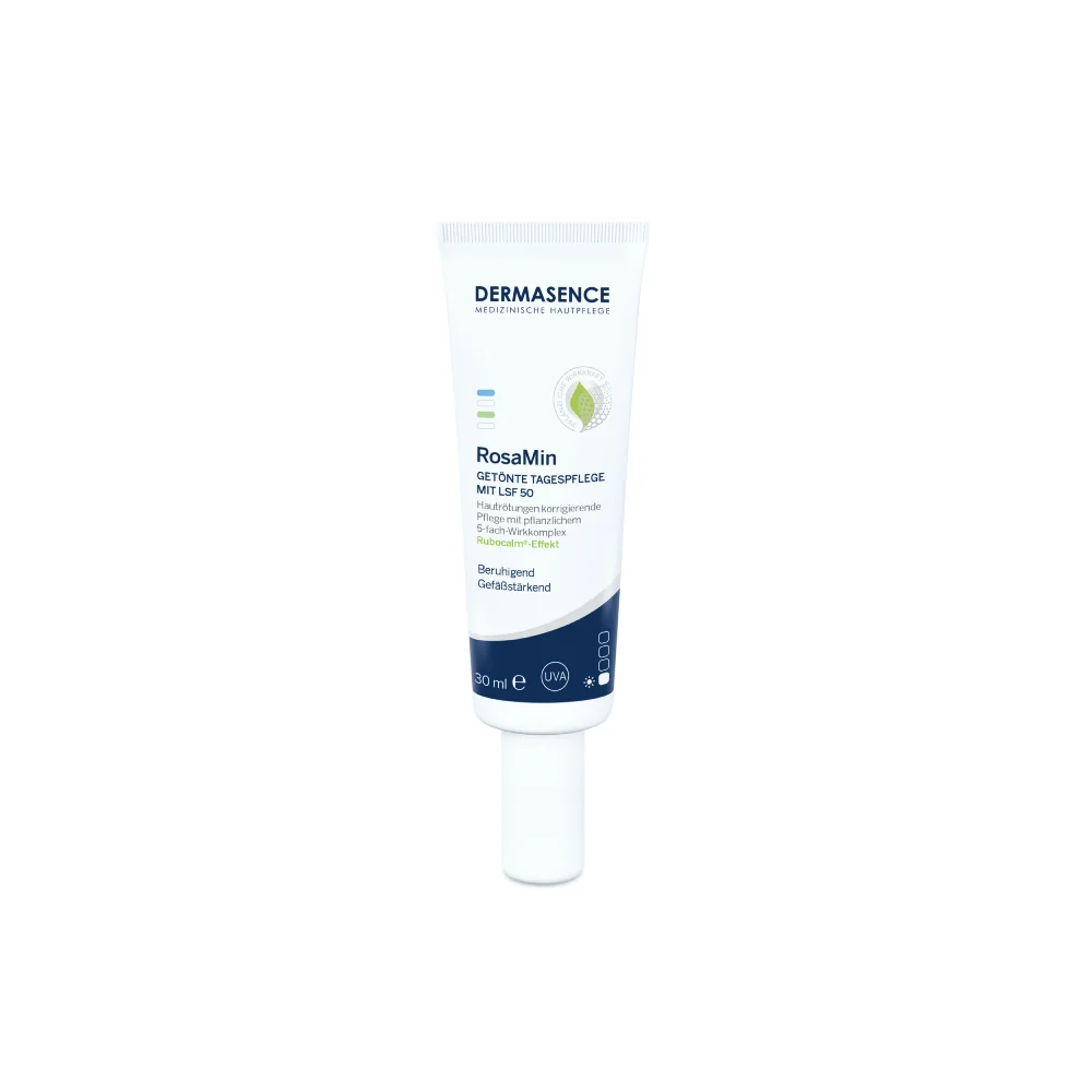 Crema nuantatoare pentru ten reactiv cu protectie solara SPF50 Medium RosaMin, 30ml, Dermasence