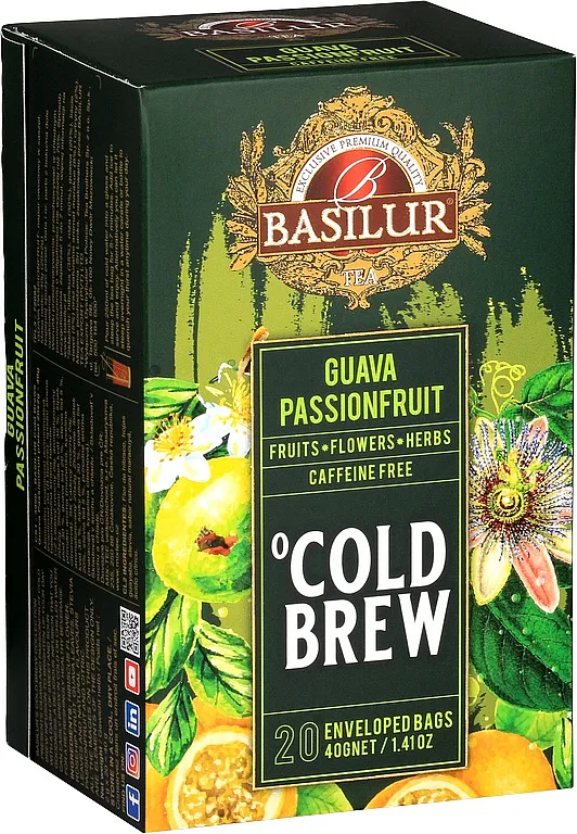 Ceai asortat Cold Brew Guava & Passion Fruit, 20 plicuri, Basilur