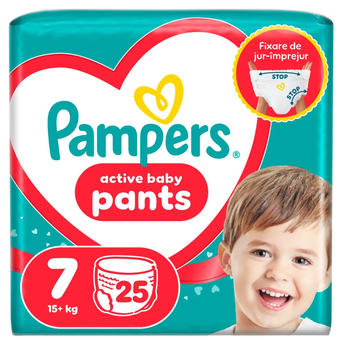 Scutece chilotel Pants Marimea 7 pentru 17+ kg, 25 bucati, Pampers