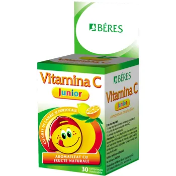 Vitamina C Junior, 30 comprimate masticabile, Beres 
