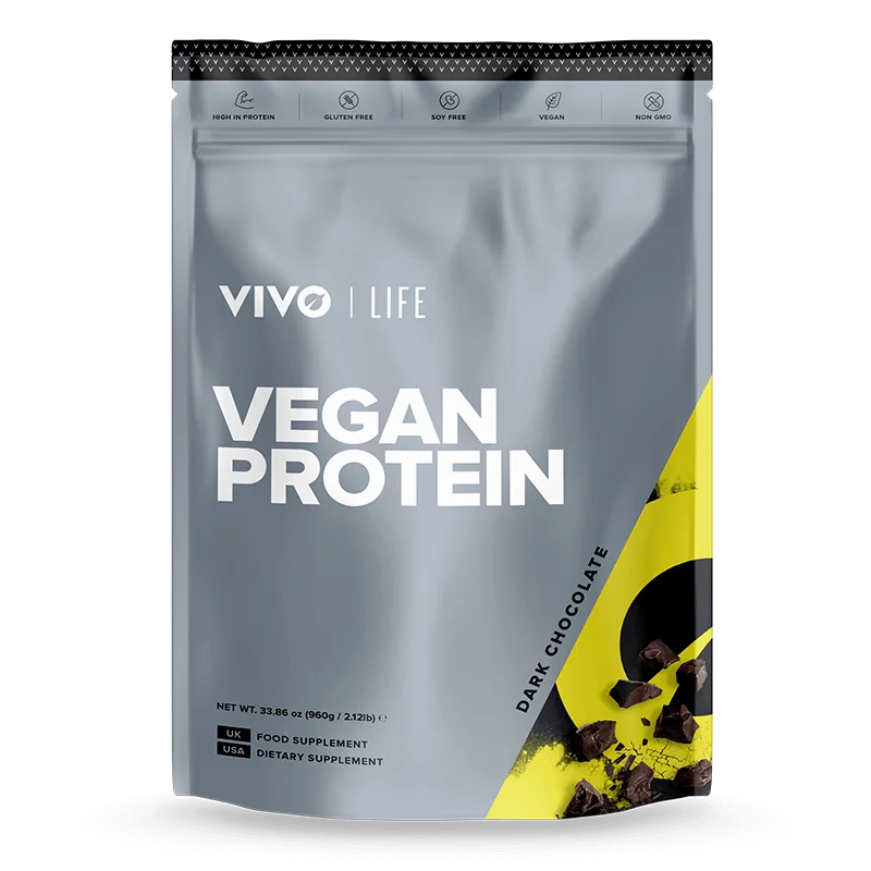 Proteine vegetale cu aroma de Ciocolata neagra Life, 960g, Vivo