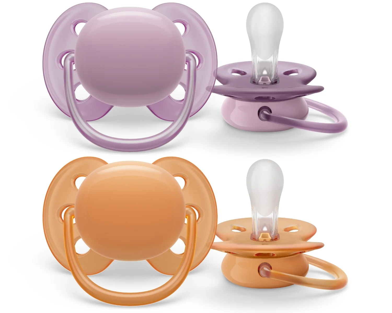 Suzete Ultra Soft SCF091/33 pentru 6-18 luni Roz/Portocaliu, 2 bucati, Philips Avent