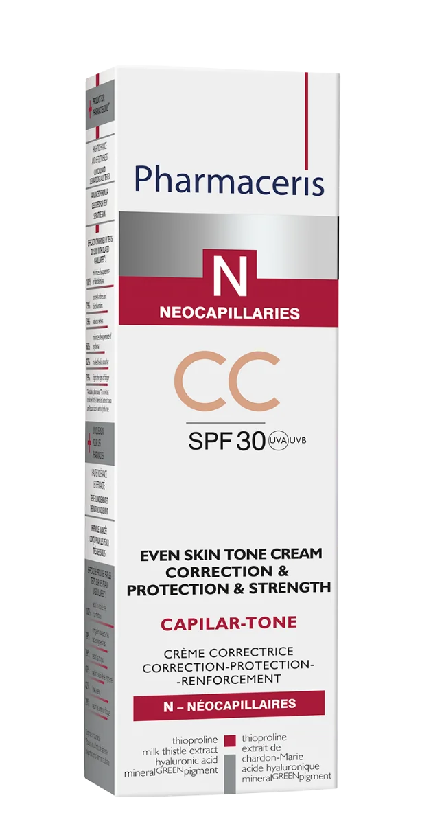 Crema de fata CC SPF30 Capilar-Tone N, 40ml, Pharmaceris