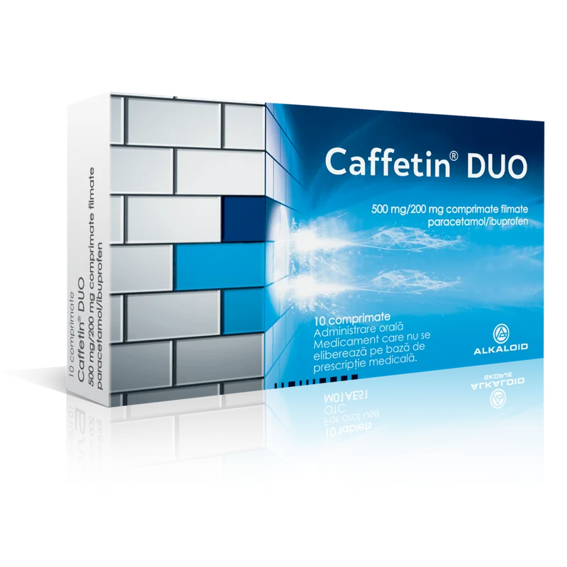 Caffetin Duo, 500 mg/200 mg, 10 comprimate, Alkaloid