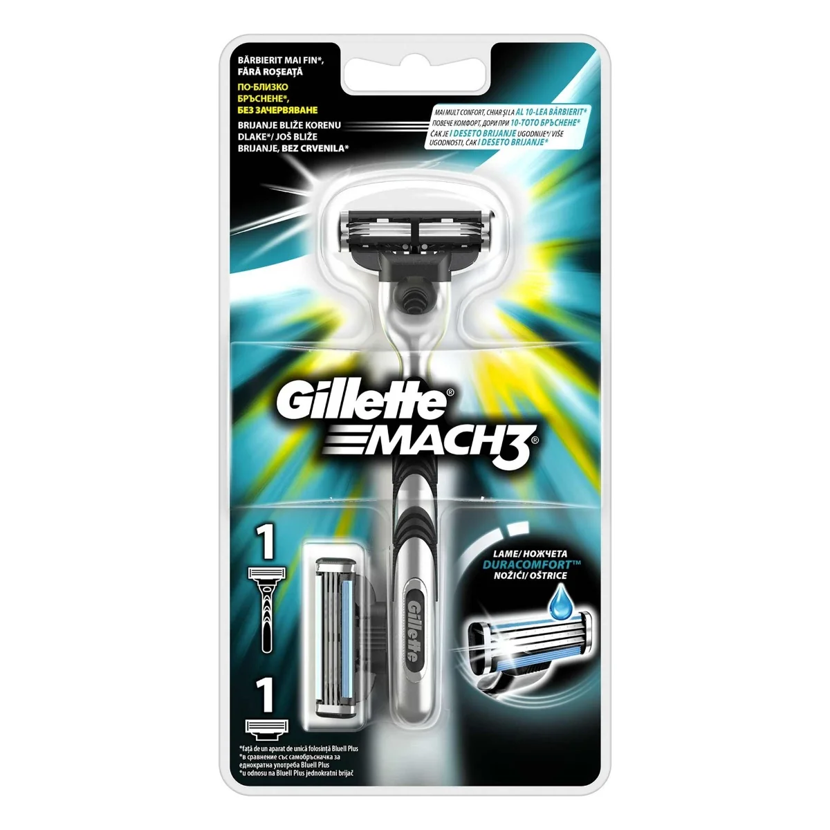 Aparat de ras Mach3 + 2 rezerve, Gillette