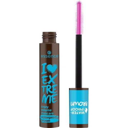 Mascara rezistenta la apa I Love Extreme Crazy Volume Nr. 01 Cozy Brown, 12ml, Essence 