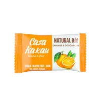 Baton raw vegan fara zahar cu portocale si boabe de cacao, 30g, Casa Kakau