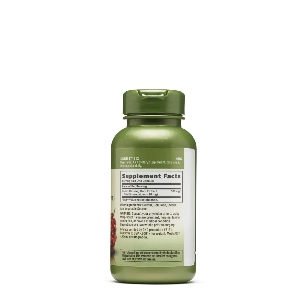 Extract standardizat de ginseng 600mg, 100 capsule, GNC