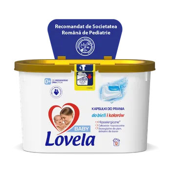 Detergent capsule pentru rufe albe si colorate, 12 capsule, Lovela Baby 
