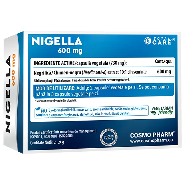 Nigella Sativa 600mg, 30 capsule, Cosmopharm