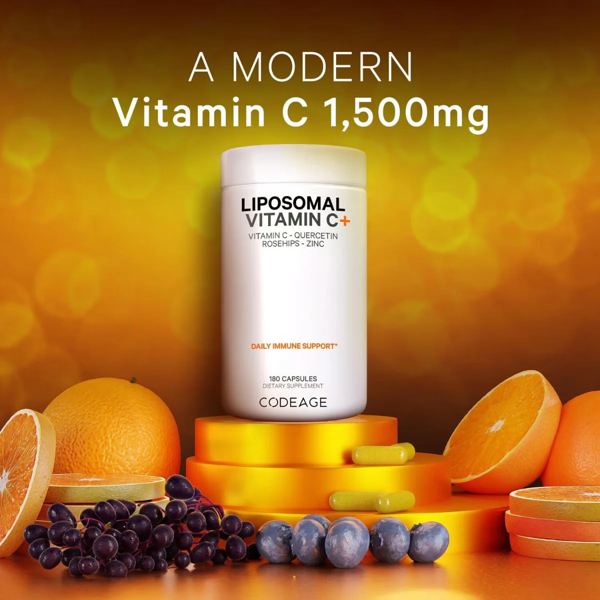 Vitamina C Lipozomala CodeAge, 180 capsule, GNC