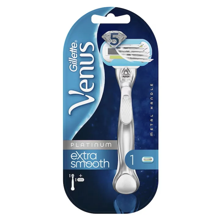 Aparat de ras pentru femei Venus Extra Smooth Platinum, 1 bucata, Gillette