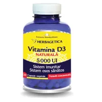 Vitamina D3 Naturala 5000 UI, 120 capsule vegetale, Herbagetica