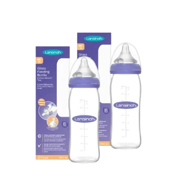Set biberoane din sticla, 2 x 240ml, Lansinoh