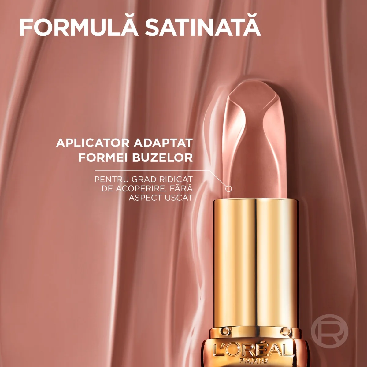 Ruj satinat Color Riche Nudes of Worth 520 NU Defiant, 4.8g, L'Oreal Paris