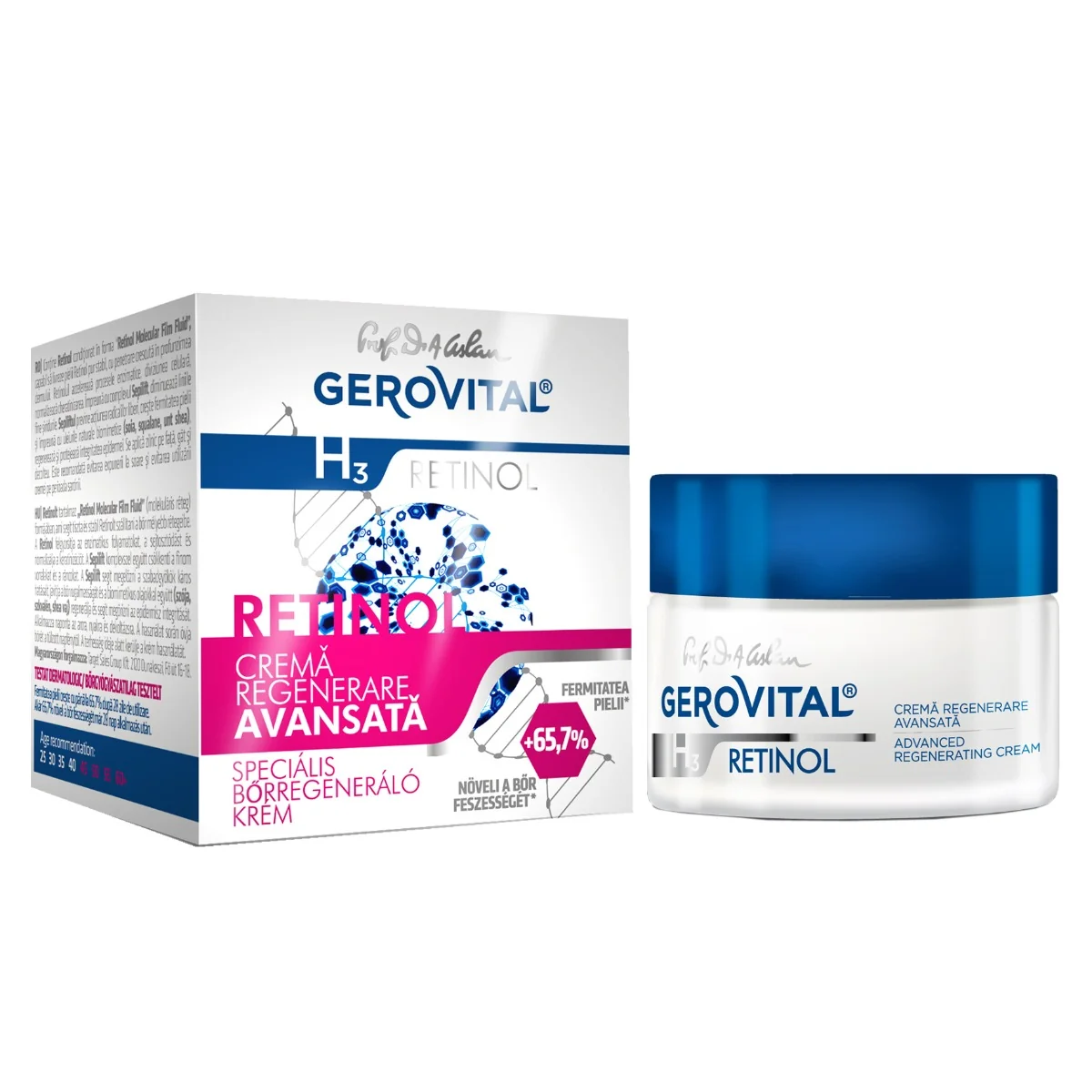 Crema pentru regenerare avansata H3 Retinol, 50ml, Gerovital