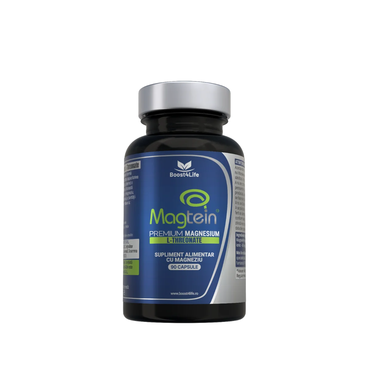 Magtein Magneziu L-Treonat Premium 670 mg, 90 capsule vegane, Boost4Life 