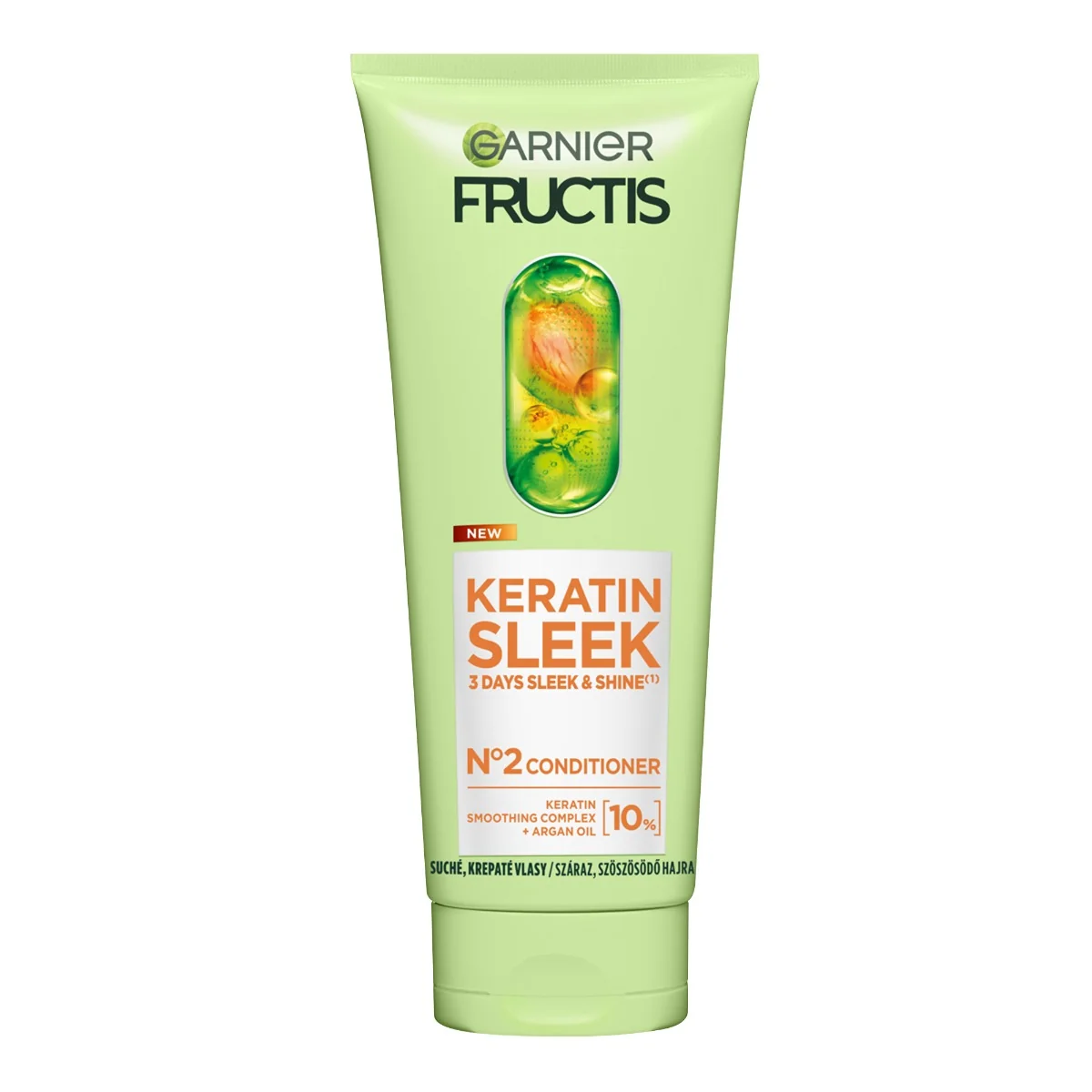 Balsam pentru par neted si stralucitor Fructis Keratin Sleek, 200ml, Garnier