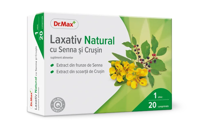 Dr. Max Laxativ Natural cu Senna si Crusin, 20 comprimate filmate