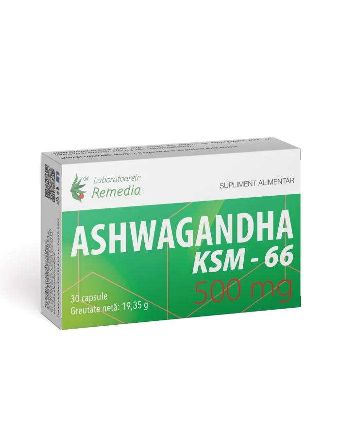 Ashwagandha KSM-66 500mg, 30 capsule, Remedia