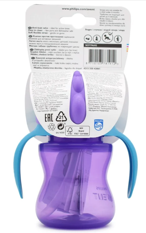 Cana cu pai pentru fetite +9 luni, 200ml, Philips Avent